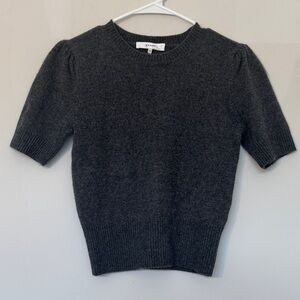 FRAME 100% Cashmere Short Sleeve Gray Sweater - S